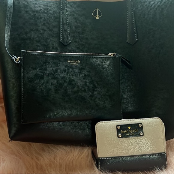 GENUINE Kate Spade Molly Tote Large Bag Black Leather Handbag - Picture 14 of 16